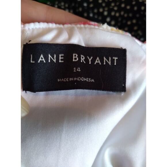 Lane Bryant Dress Multicolored Pastel Floral Sz 14 Tie Straps Tiered Easter... - Picture 8 of 10